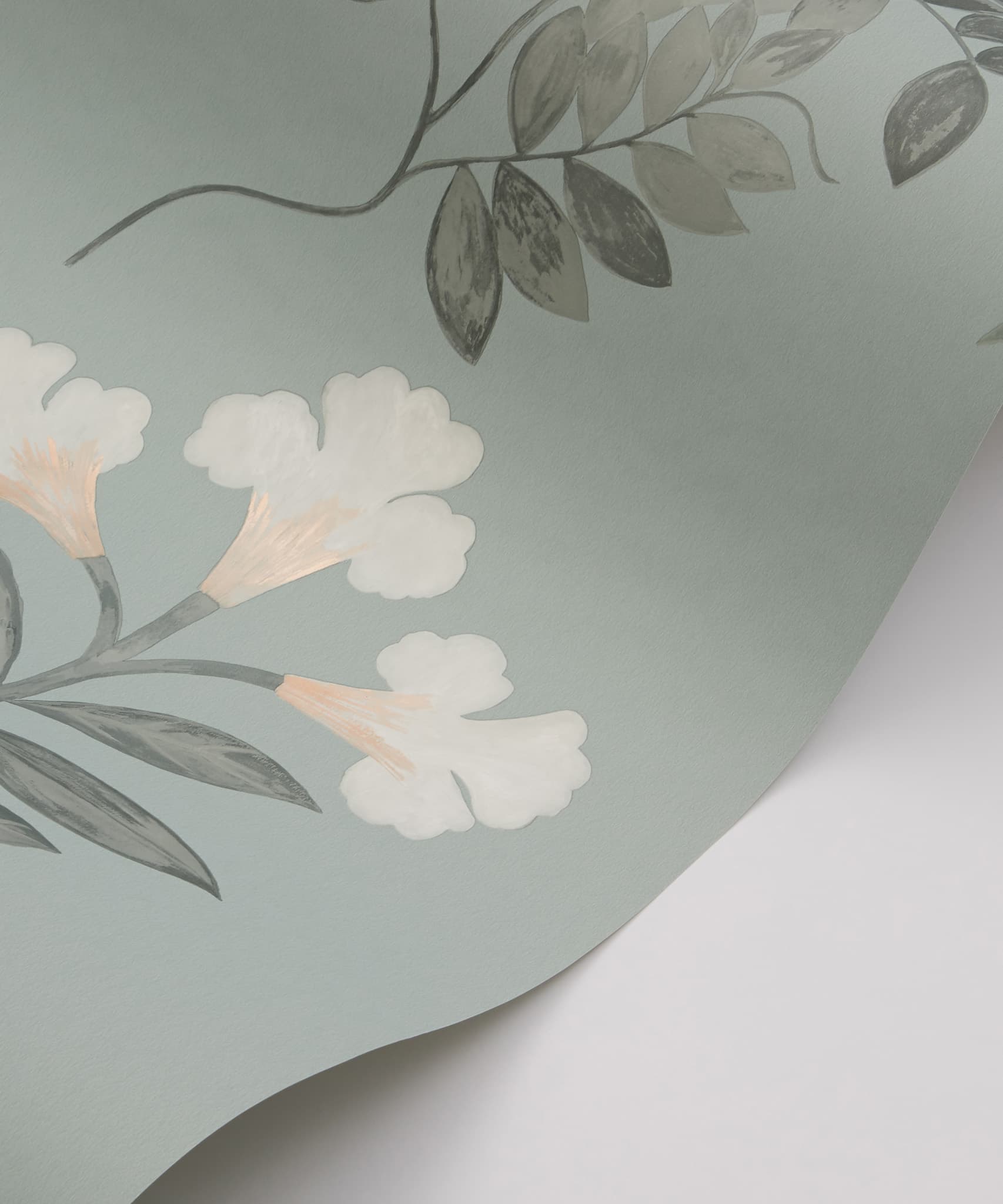 Botanical Stripe Wallpaper in Pewter - Image 2