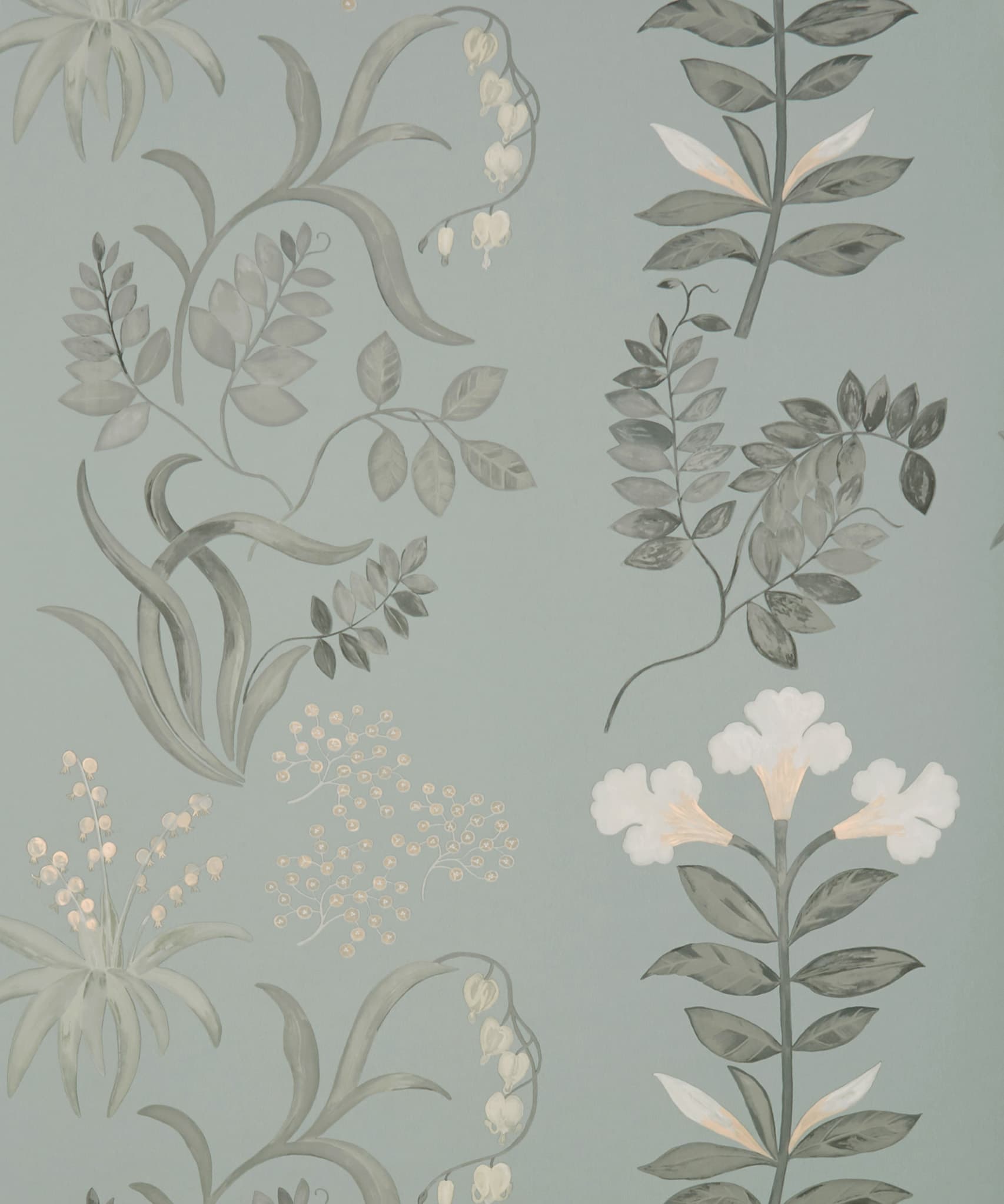 Botanical Stripe Wallpaper in Pewter - Image 3