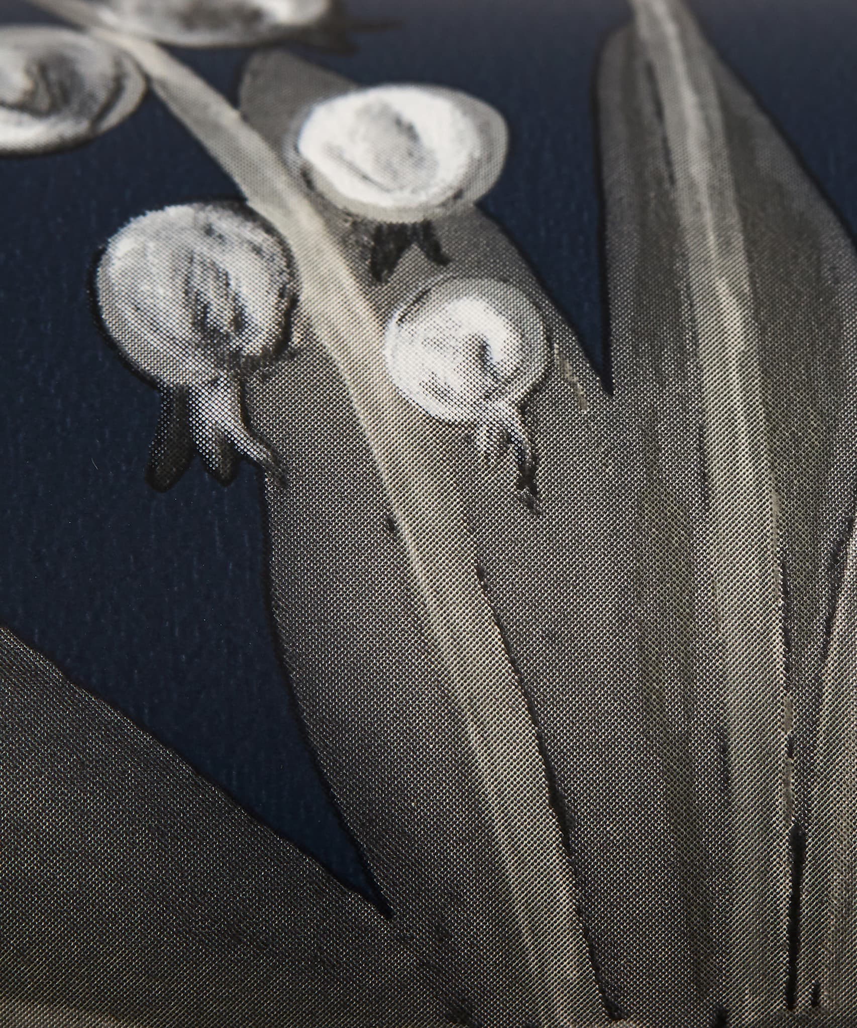 Botanical Stripe Wallpaper in Pewter Blue - Image 4