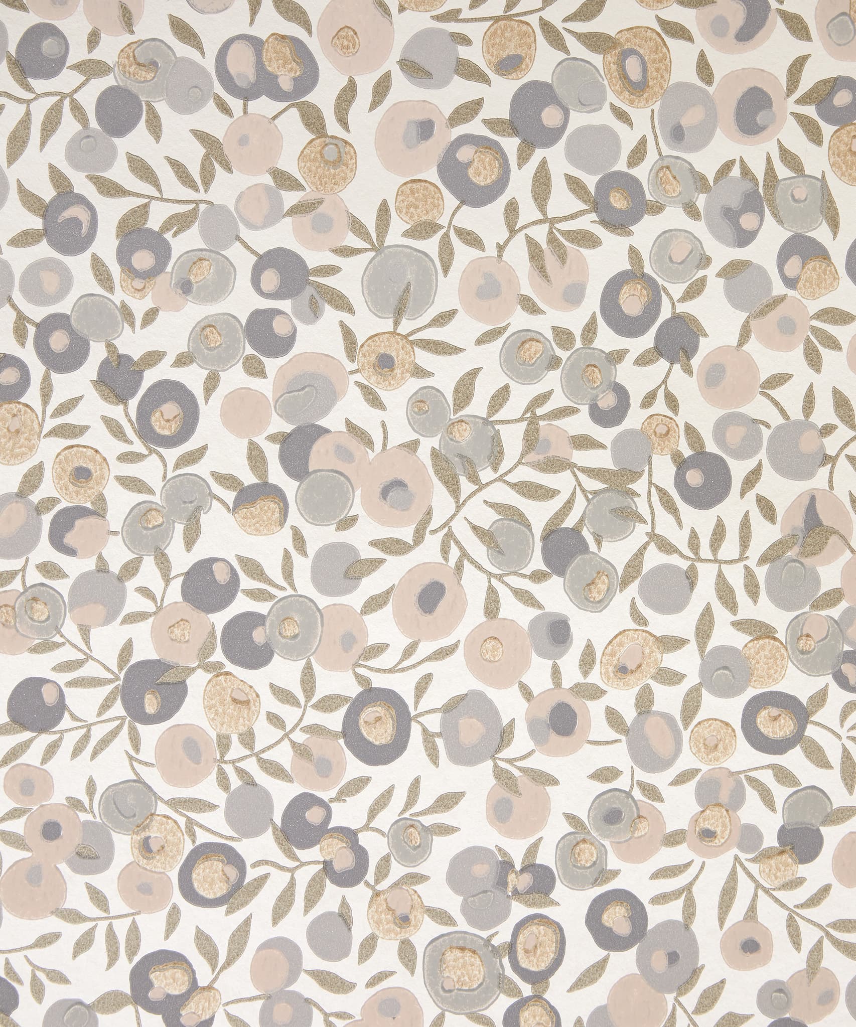 Wiltshire Blossom Wallpaper in Pewter Gold