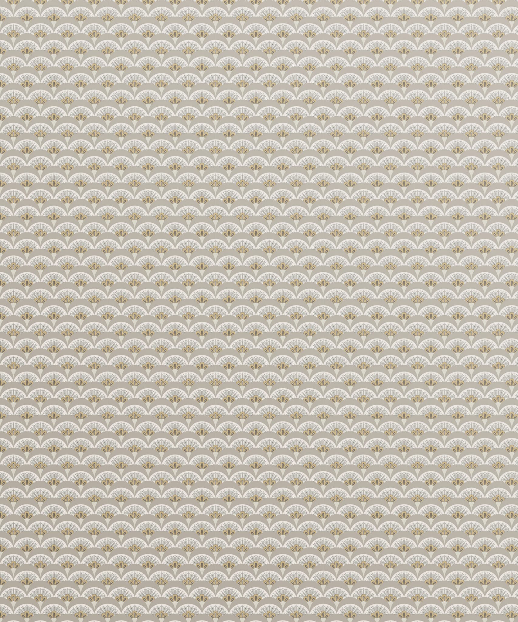 Deco Scallop Wallpaper in Pewter White - Image 5