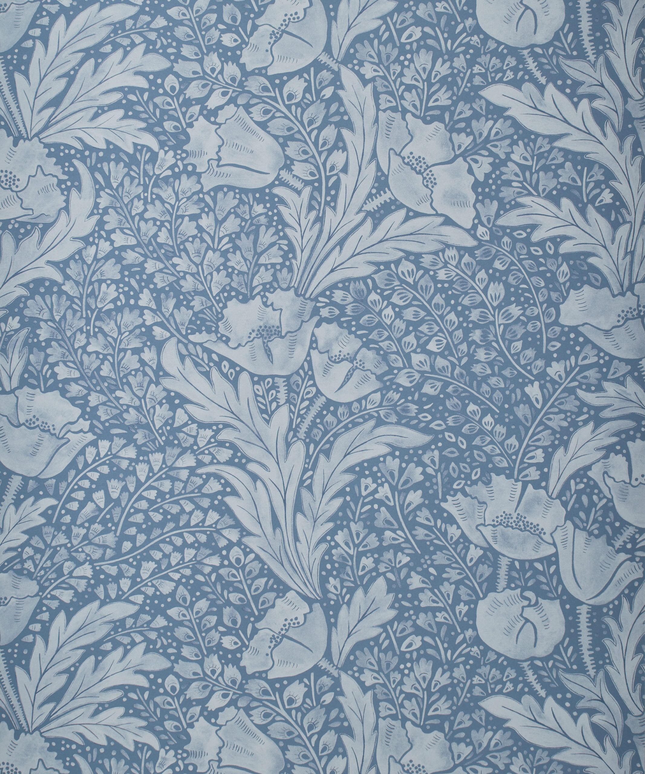 Tudor Poppy Wallpaper in Lapis - Image 4